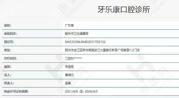 韶关牙乐康口腔诊所位置优越交通便